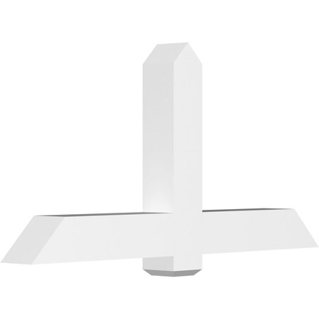 Ekena Millwork Eugene Architectural Grade PVC Gable Bracket, 60"W x 30"H x 6"D x 6"F, 12/12 Pitch GBP060X30X0606EUG00